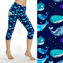 Load image into Gallery viewer, Whales 2 Pocket Leggings